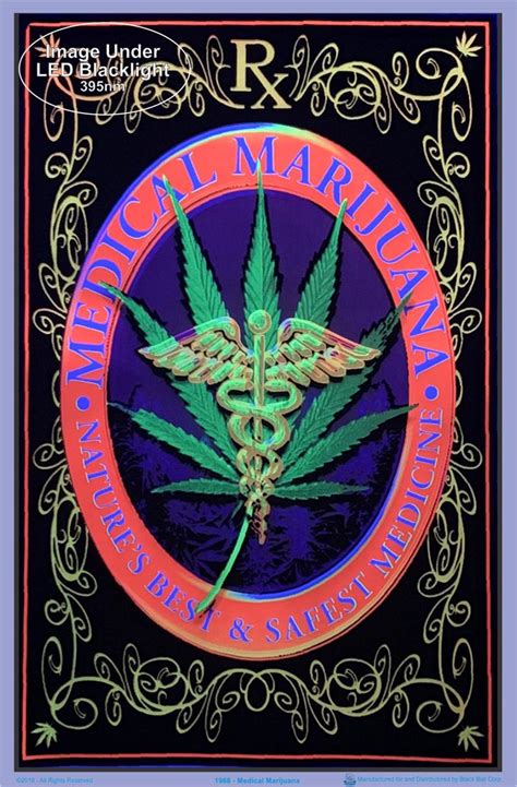 Medical Marijuana Blacklight Poster - 23" X 35"