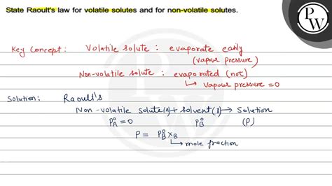 State Raoult's law for volatile solutes and for non-volatile solute ...