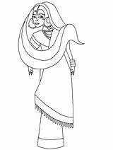 India Sari Countries Coloring Pages & coloring Book sketch template