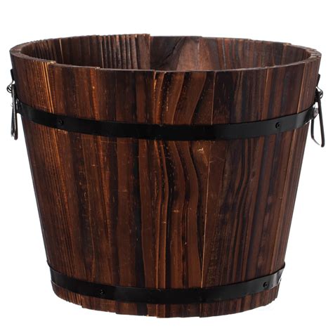 Buy Wholesale QI003236 Wooden Whiskey Barrel Planters