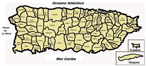 Pueblos de Puerto Rico - Mapa