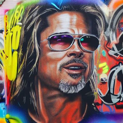 brad pitt, graffiti art, 8 k | Stable Diffusion | OpenArt