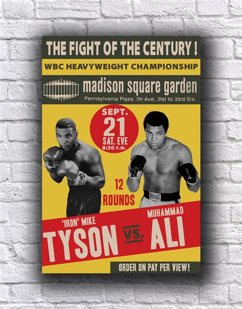 Muhammad Ali Vs. Mike Tyson 12 X 18 Heavyweight Boxing Championship ...