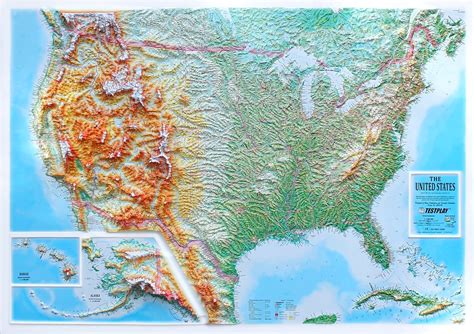 United States Three-Dimensional 3D Raised Relief Map – GeoMart