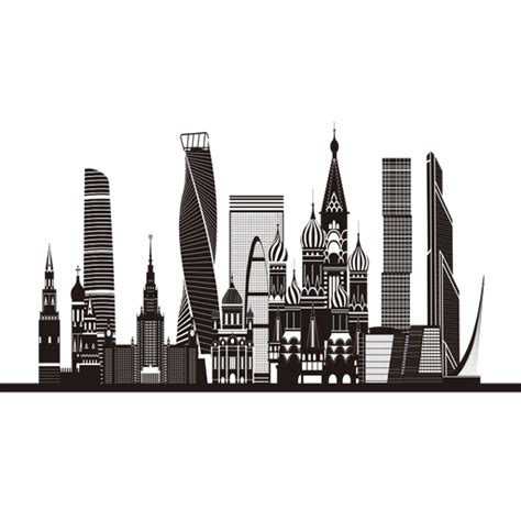 Moscow skyline silhouette - Transparent PNG & SVG vector file