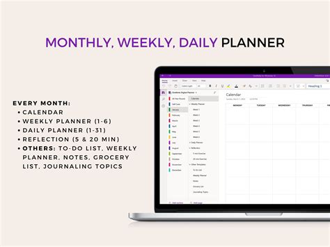 Onenote Daily Planner Ultimate Digital Planner, Guided Journal, Surface ...