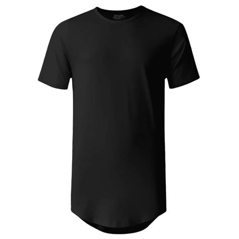 Men Solid Plain Longline Curved T-shirts - MagikStar