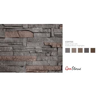 GenStone Stacked Stone Panel 3.2-sq ft Coffee Faux Stone Veneer in the Stone Veneer department ...