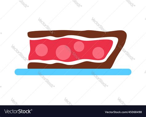 Chocolate pie slice with berry isolated on white Vector Image