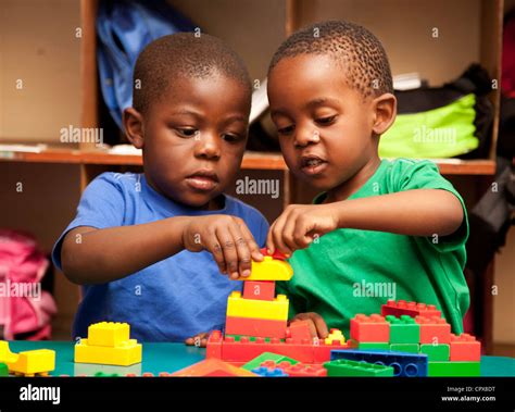 Two children playing with lego Stock Photo, Royalty Free Image: 48520580 - Alamy