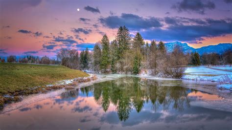 Fond d'écran : des arbres, paysage, le coucher du soleil, Lac, eau, la nature, réflexion, ciel ...