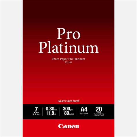 Buy Canon PT-101 Pro Platinum Photo Paper A4 - 20 Sheets in Photo Paper ...