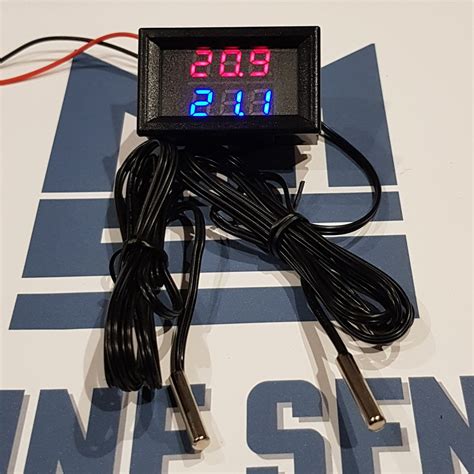 Dual temperature Gauge, Digital LED Thermometer x 2 Temperature Sensor ...