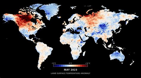 World Map Land Surface Temperature Anomaly May 2023 Stock Illustration - Download Image Now - iStock