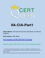 CIA Exam Part 1 IIA-CIA-Part1 updated questions.pdf - IIA-CIA-Part1 ...