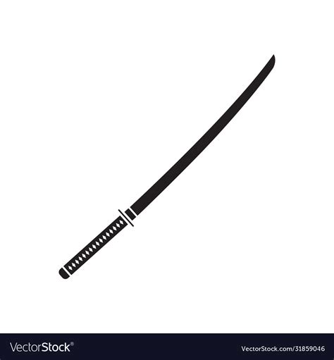 Samurai sword katana blade icon symbol Royalty Free Vector