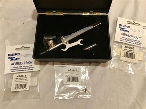 Badger Patriot 105 Stainless Steel Airbrush Boxed With Spare Parts ...