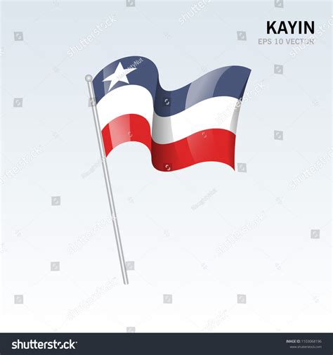 Waving Flag Kayin Districts Regions States Stock Vector (Royalty Free ...