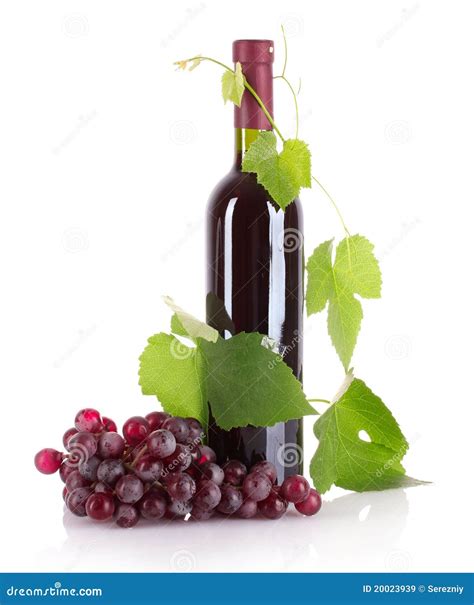 Wine Bottle And Grapes Isolated Royalty Free Stock Images - Image: 20023939