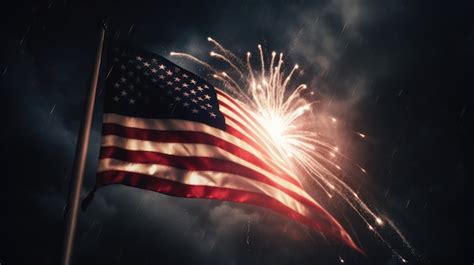 Premium AI Image | American flag with fireworks on background