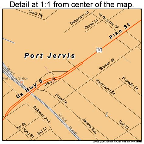 Port Jervis New York Street Map 3659388