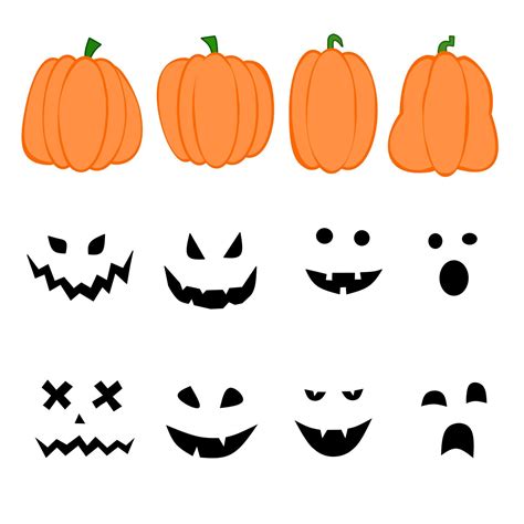 halloween pumpkin face set vector design 6331821 Vector Art at Vecteezy