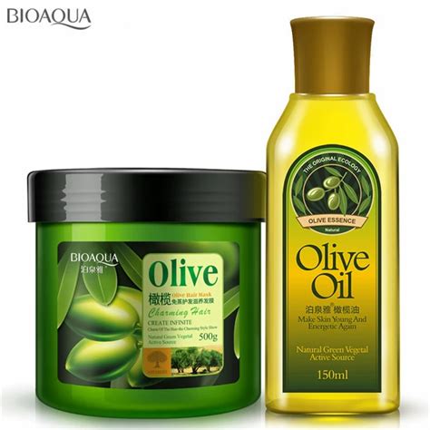 2Pcs/lot Herbal Hair Care Products Set Olive Oil Hair Mask Hair ...