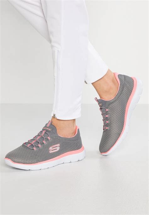 Skechers Wide Fit SUMMITS WIDE FIT - Trainers - grey/pink/grey - Zalando.co.uk