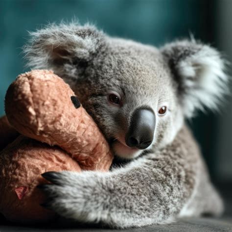 Premium AI Image | A koala bear hugging a stuffed animal.