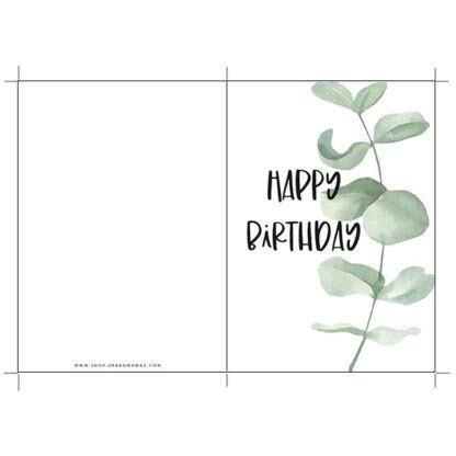 Watercolor Plant "Happy Birthday" - Free Printable Birthday Cards - Urban Mamaz Shop