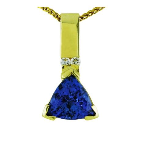 Trillion Cut Tanzanite and Diamond Pendant