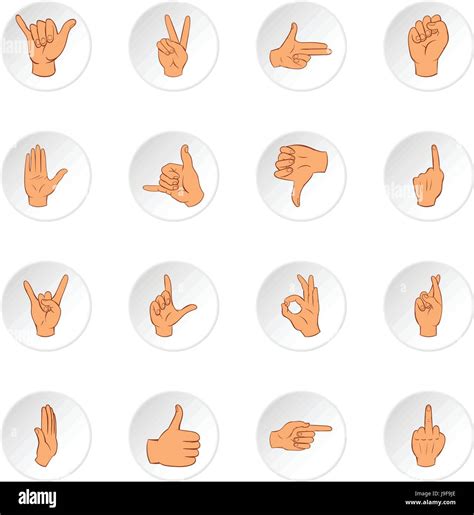 Hand gesture icons, cartoon style Stock Vector Image & Art - Alamy