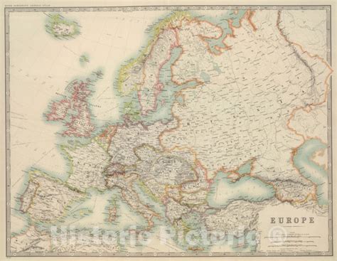 Historic Map : 1910 Europe. - Vintage Wall Art - Historic Pictoric