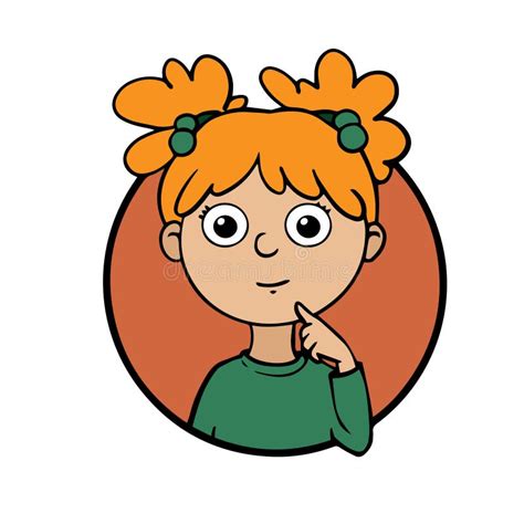Cartoon girl thinking stock vector. Illustration of geek - 27197386