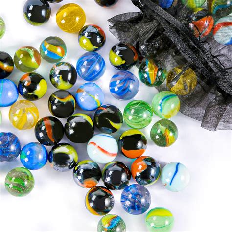 Buy POPLAY Colorful Glass Marbles, 0.63inch Marbles Bulk for Kids ...