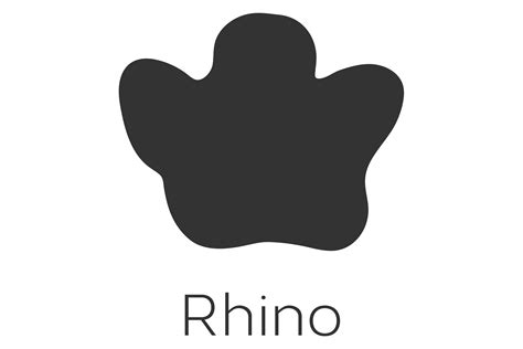 Rhino Footprint. African Animal Paw Blac Graphic by onyxproj · Creative Fabrica