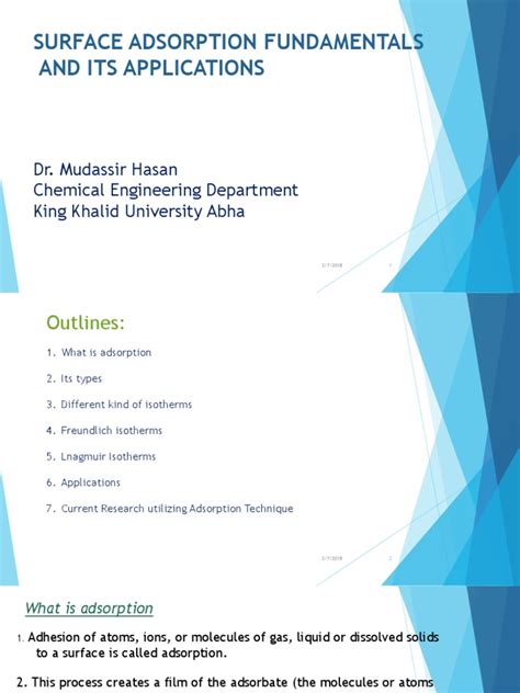 Surface Adsorption and Its Applications | PDF | Adsorption | Materials ...