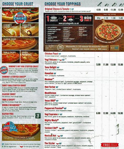 Menu at Domino's Pizza pizzeria, Ebbw Vale