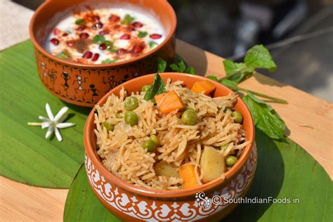 Veg pulao & pomegranate raita -How to make-Step by step photos