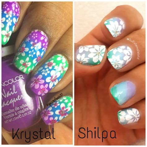 Diagonal Gradient Nail Art