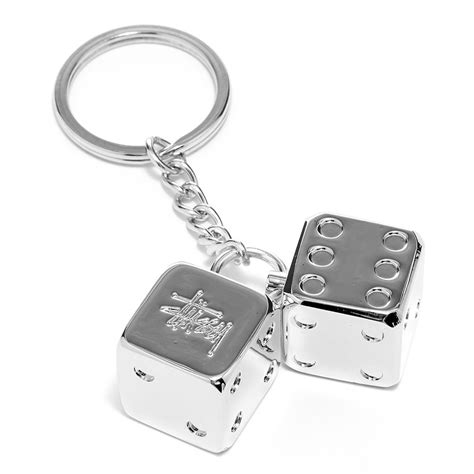 Stussy Metal Dice Keychain Silver | END. (KR)