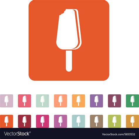 Ice cream icon eskimo pie symbol flat Royalty Free Vector