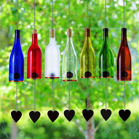 Wind Chimes Made From Glass Wine Bottles With Copper Trim - Etsy Canada