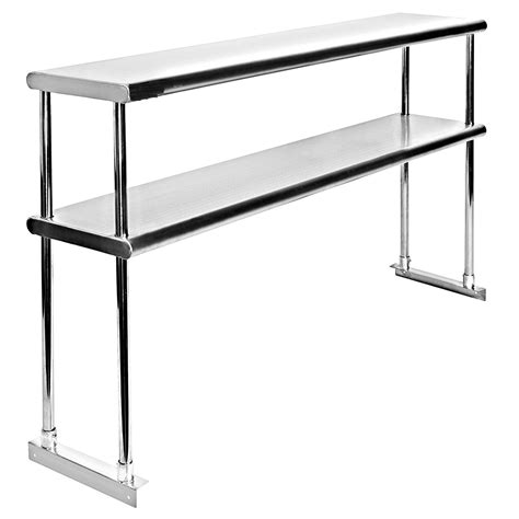 Stainless Steel Work Table Adjustable Double Overshelf 12 x 30 ...