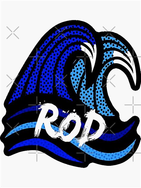 "rod wave logo blue" Sticker by pwitherskn | Redbubble