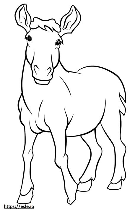 Moose cute coloring page