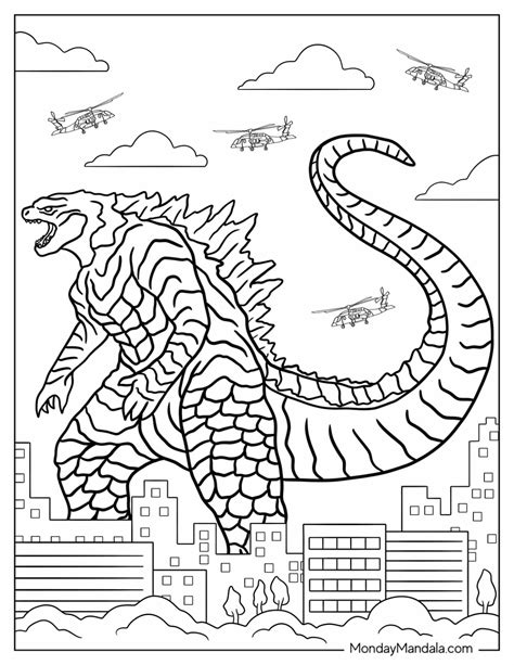 20 Godzilla Coloring Pages (Free PDF Printables)