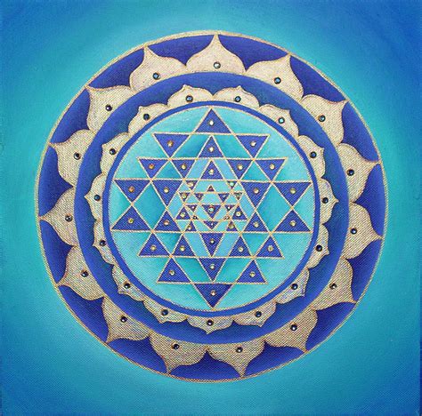 yantra | Blue Sri Yantra Mandala archival print on photo paper | Sacred ...