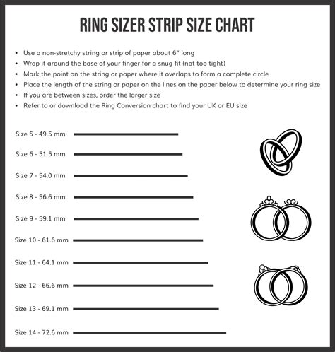 Printable Ring Size Chart For Men