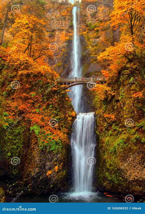 Multnomah Falls in the Columbia River Gorge of Oregon with Beautiful ...